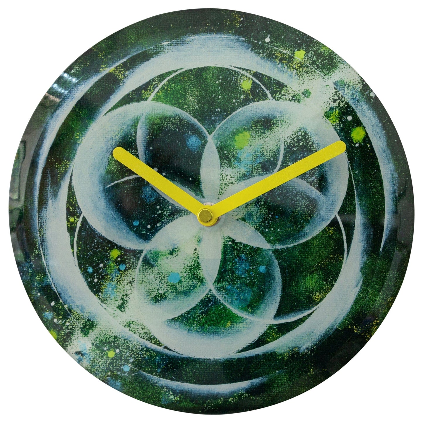 Table/Wall clock 20cm - Silent - Green -  Tempered Glass - "Cosmo Table"