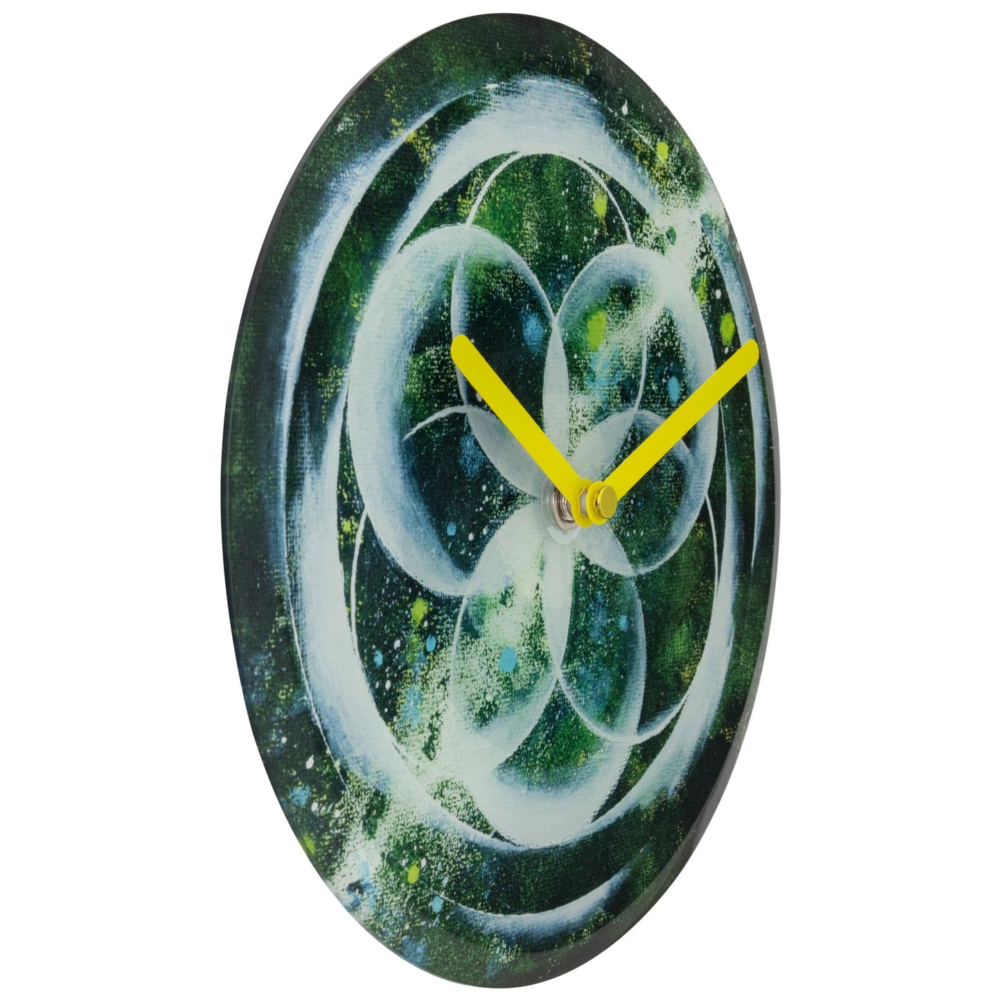 Table/Wall clock 20cm - Silent - Green -  Tempered Glass - "Cosmo Table"