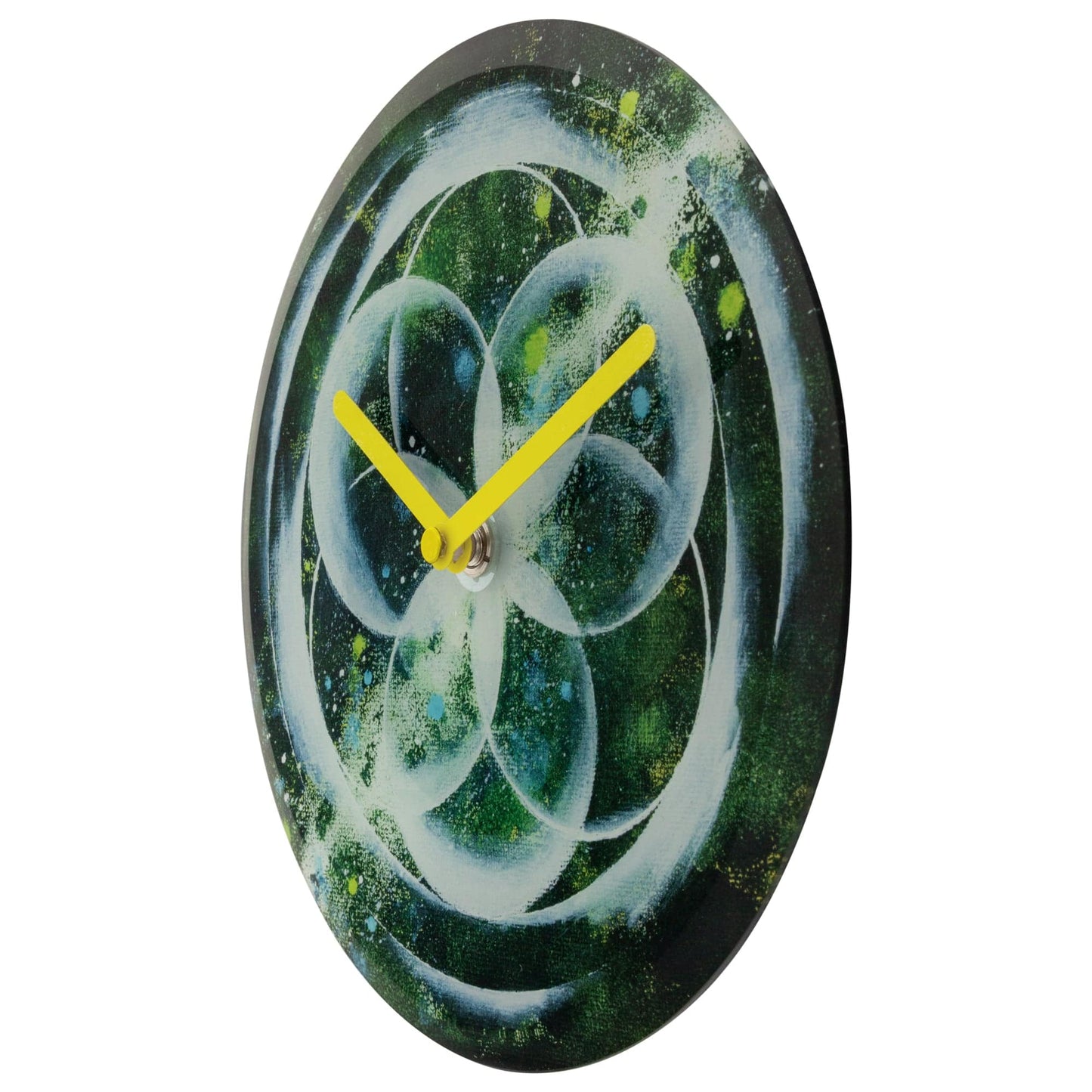Table/Wall clock 20cm - Silent - Green -  Tempered Glass - "Cosmo Table"