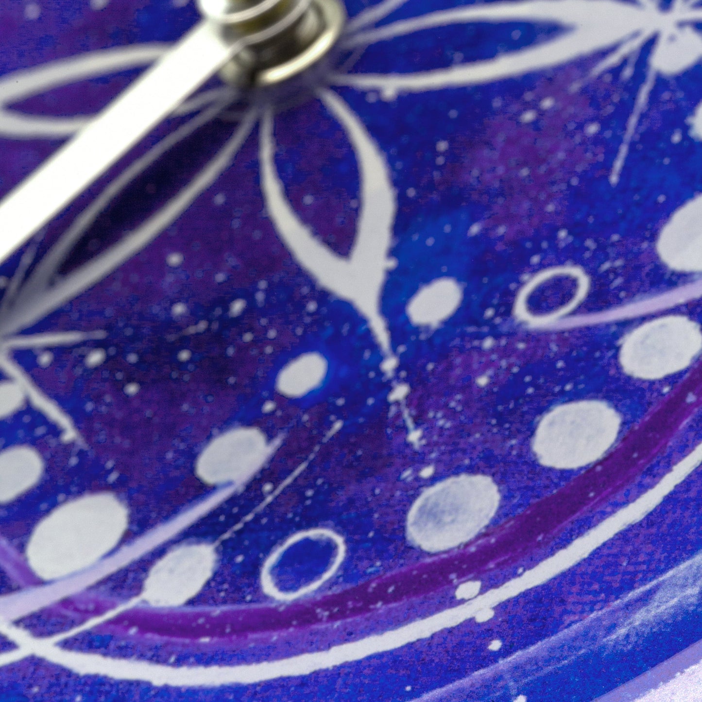 Table/Wall clock 20cm - Silent - Indigo -  Tempered Glass - "Cosmo Table"