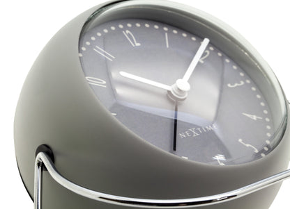 NeXtime Bubble Alarm Clock with metal casing, 14x12x8cm, silent operation, featuring a modern, rounded design.