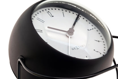 NeXtime Bubble Alarm Clock with metal frame, 14x12x8cm, silent alarm, featuring a modern, rounded design.