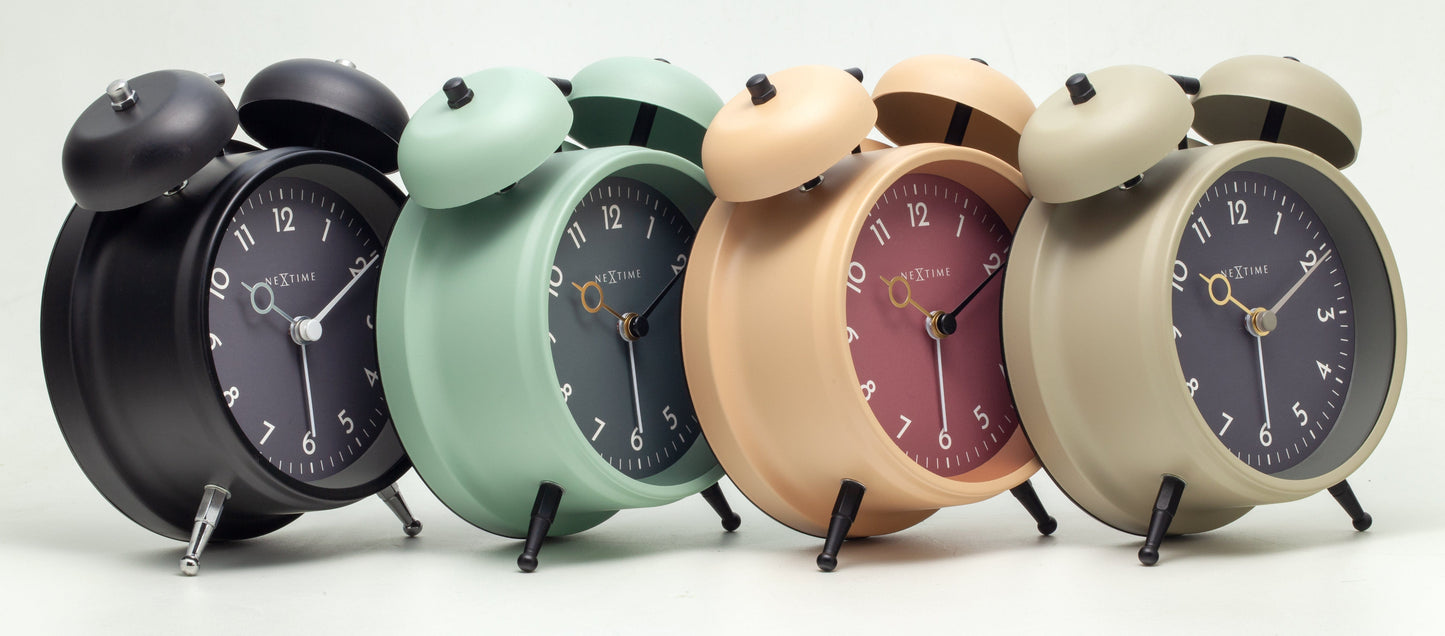 Table Alarm Clock 12 x 14 x 6cm-Metal-NeXtime "Golden Hour"