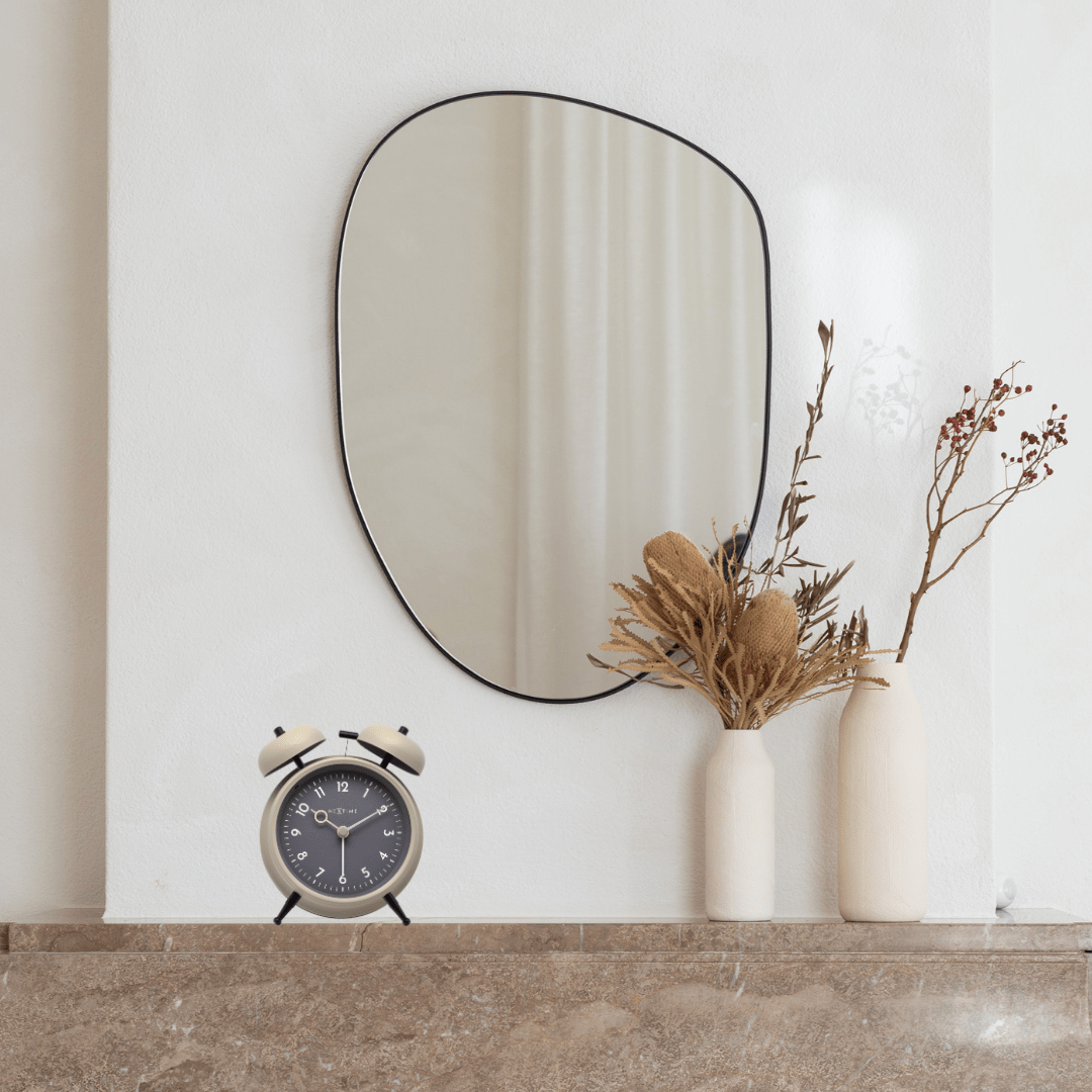 Table Alarm Clock 12 x 14 x 6cm-Metal-NeXtime "Golden Hour"