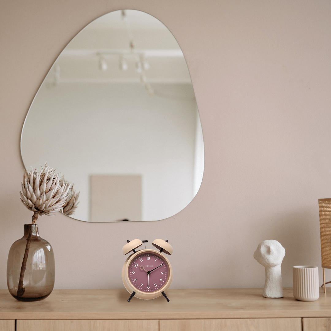 Table Alarm Clock 12 x 14 x 6cm-Metal-NeXtime "Golden Hour"