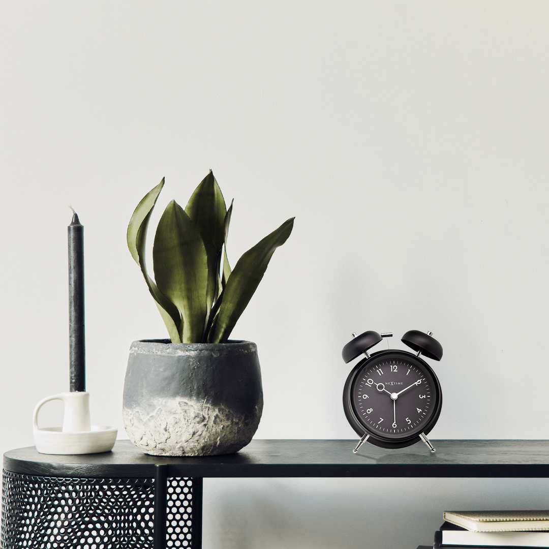 Table Alarm Clock 12 x 14 x 6cm-Metal-NeXtime "Golden Hour"