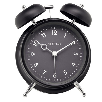 NeXtime Golden Hour alarm clock with metal frame, 12x14x6cm, featuring a sleek gold design and modern display.