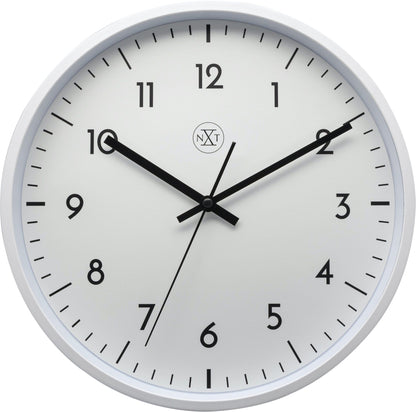 NeXtime Clocks Easy Big 30cm plastic wall clock with black hour and minute hands and a white face.