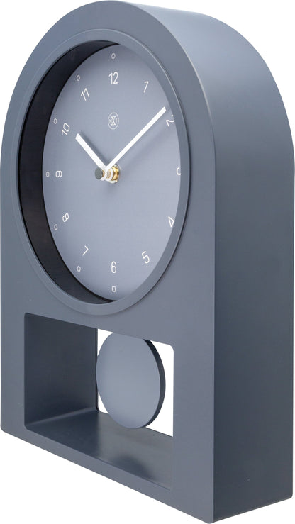 NeXtime Clocks Swing Table clock, 30x20 cm plastic table clock with a modern design, shown from the right side.
