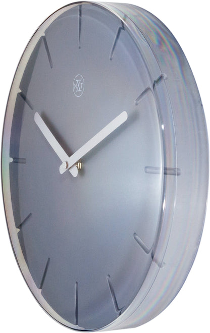 NeXtime Clocks wall clock, 29.5 cm plastic design with a colorful 'Sweet' pattern, showing the right side of the clock.