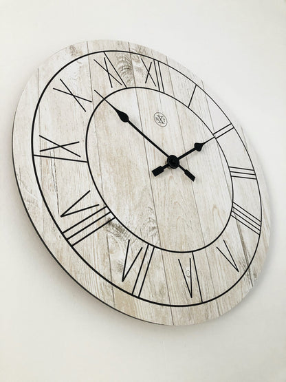 Wood wall clock by NeXtime Clocks, 40 cm diameter, stylish design with 'Paul' branding, featuring a natural wood finish.