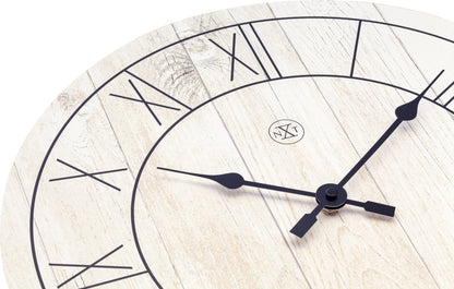 Wood wall clock by NeXtime Clocks, 40 cm diameter, featuring a sleek design and natural wood finish, model 'Paul'.