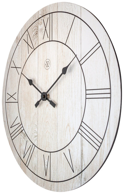 NeXtime Wall clock with 40cm wooden face and minimalist design, named 'Paul,' showing the right side of the clock.
