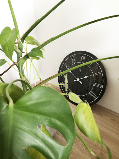 NeXtime Clocks wooden wall clock, 40 cm diameter, 'Paul' model with a natural wood finish and minimalist design.
