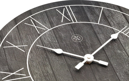 NeXtime Clocks wooden wall clock, 40cm diameter, with minimalist design and natural wood finish, named 'Paul'.