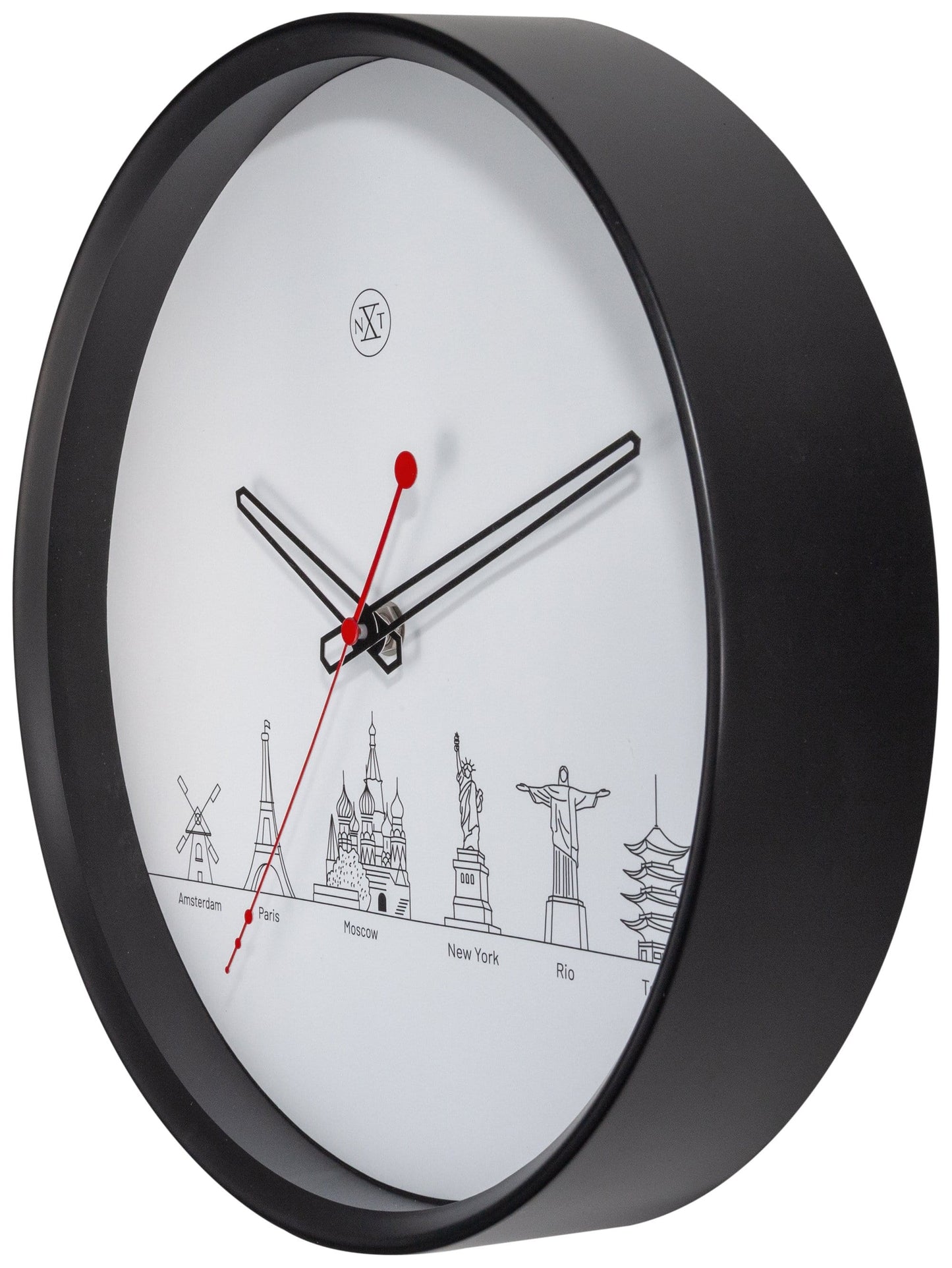 Wall clock -  30 cm - Plastic - 'Worldtour'