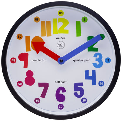 NeXtime Clocks Sophia wall clock, 26 cm plastic clock with black hands and white face, decorative home decor accessory