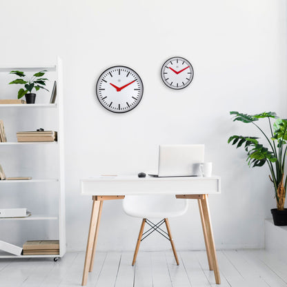 NeXtime Clocks Newcastle wall clock, 25.5cm, silent plastic clock with a modern design, suitable for home or office decor.
