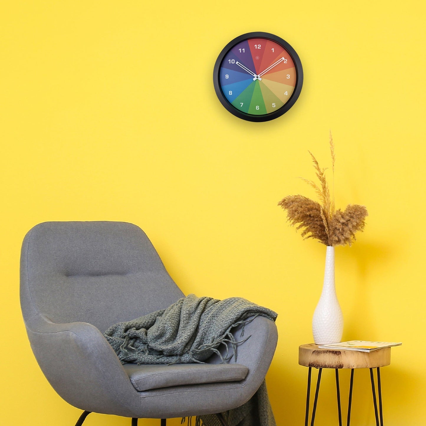 Wall clock 36cm - Silent - Plastic - "Joy"