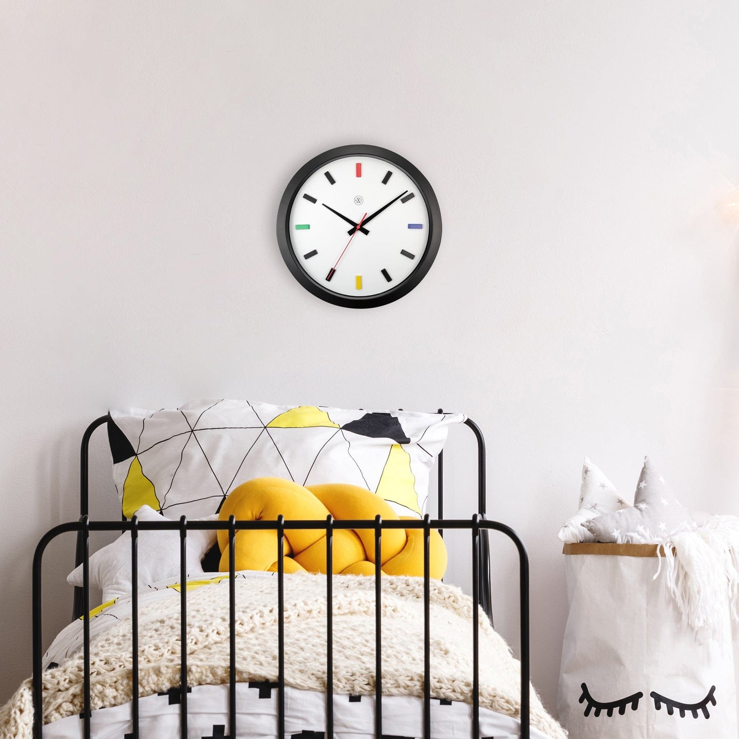 Wall clock 36cm - Silent - Plastic - "Mix"