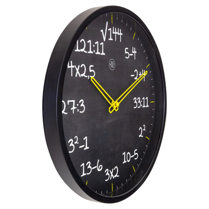 NeXtime Clocks wall clock, 30cm, silent motion, plastic frame, featuring a "Maths" design on the face.
