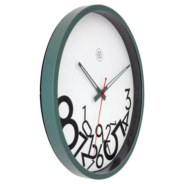 Wall clock 30cm - Silent - Plastic - "Dropped Numbers"