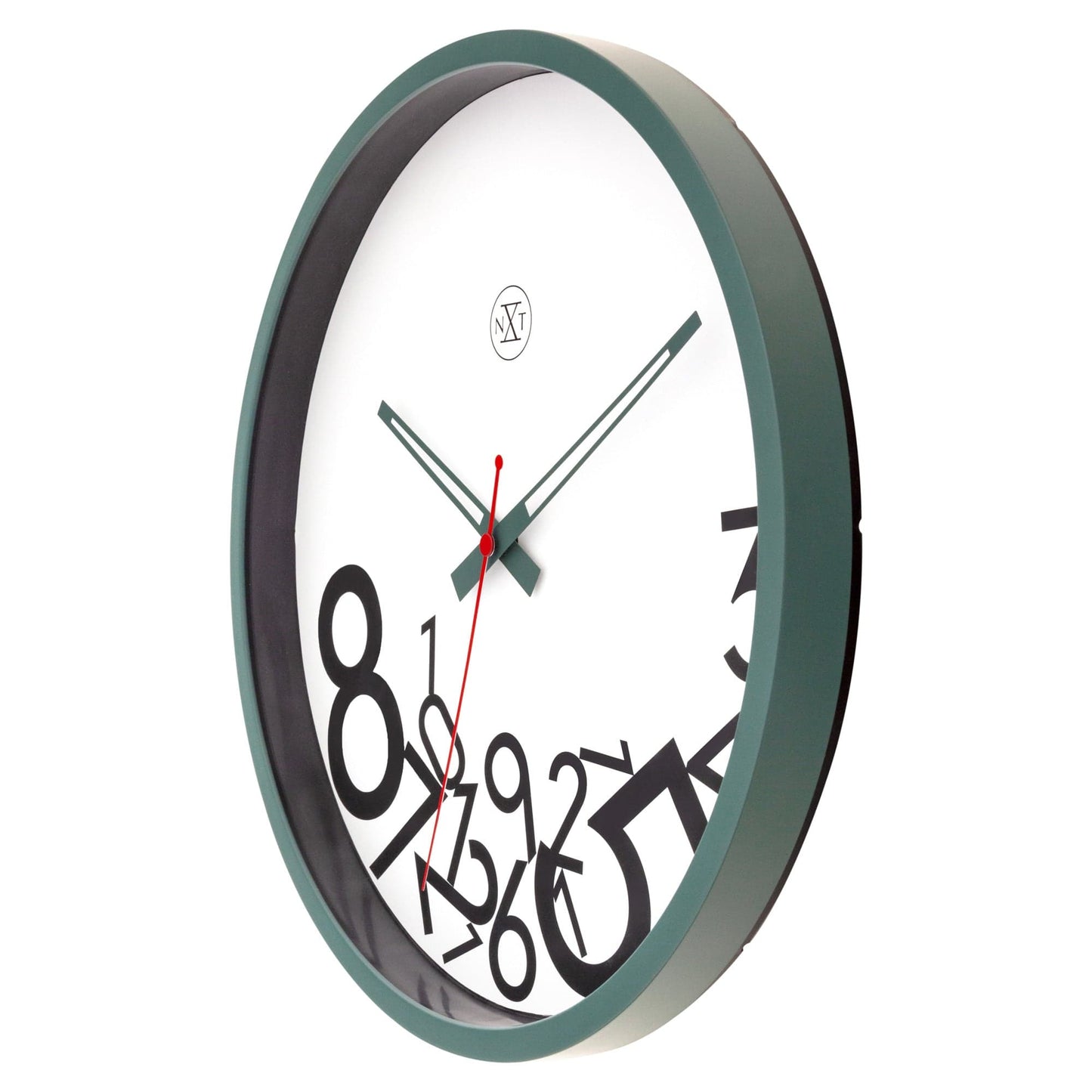 Wall clock 30cm - Silent - Plastic - "Dropped Numbers"