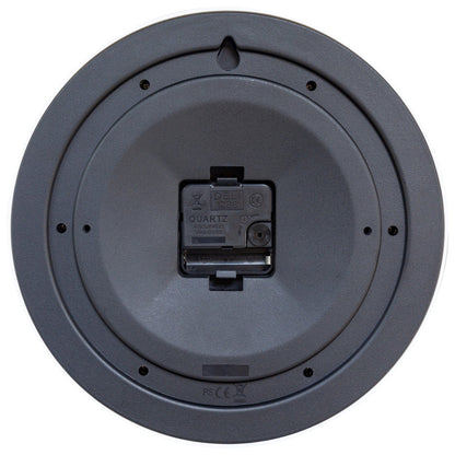 NeXtime Clocks wall clock with 25.5cm plastic case, silent operation, in a robust design with a back view.