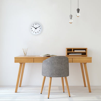 NeXtime Clocks silent wall clock, 25.5cm diameter, plastic construction with a robust design, suitable for interior use.