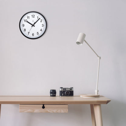 NeXtime Clocks wall clock, 25.5cm, silent operation, plastic frame, model "Robust" with modern design.