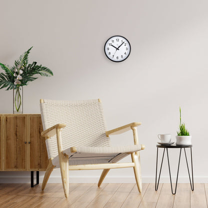NeXtime Clocks silent plastic wall clock, 25.5cm diameter with a modern "Robust" design, ideal for home or office decor.