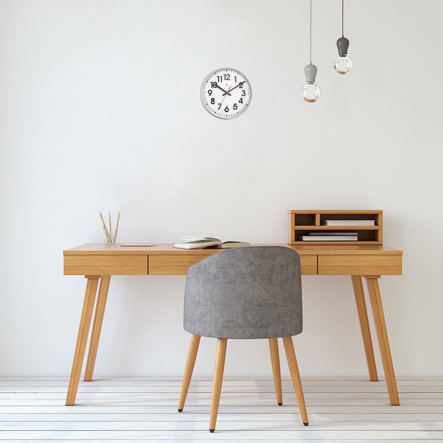 Wall clock 26cm - Silent - Plastic -"Peter"