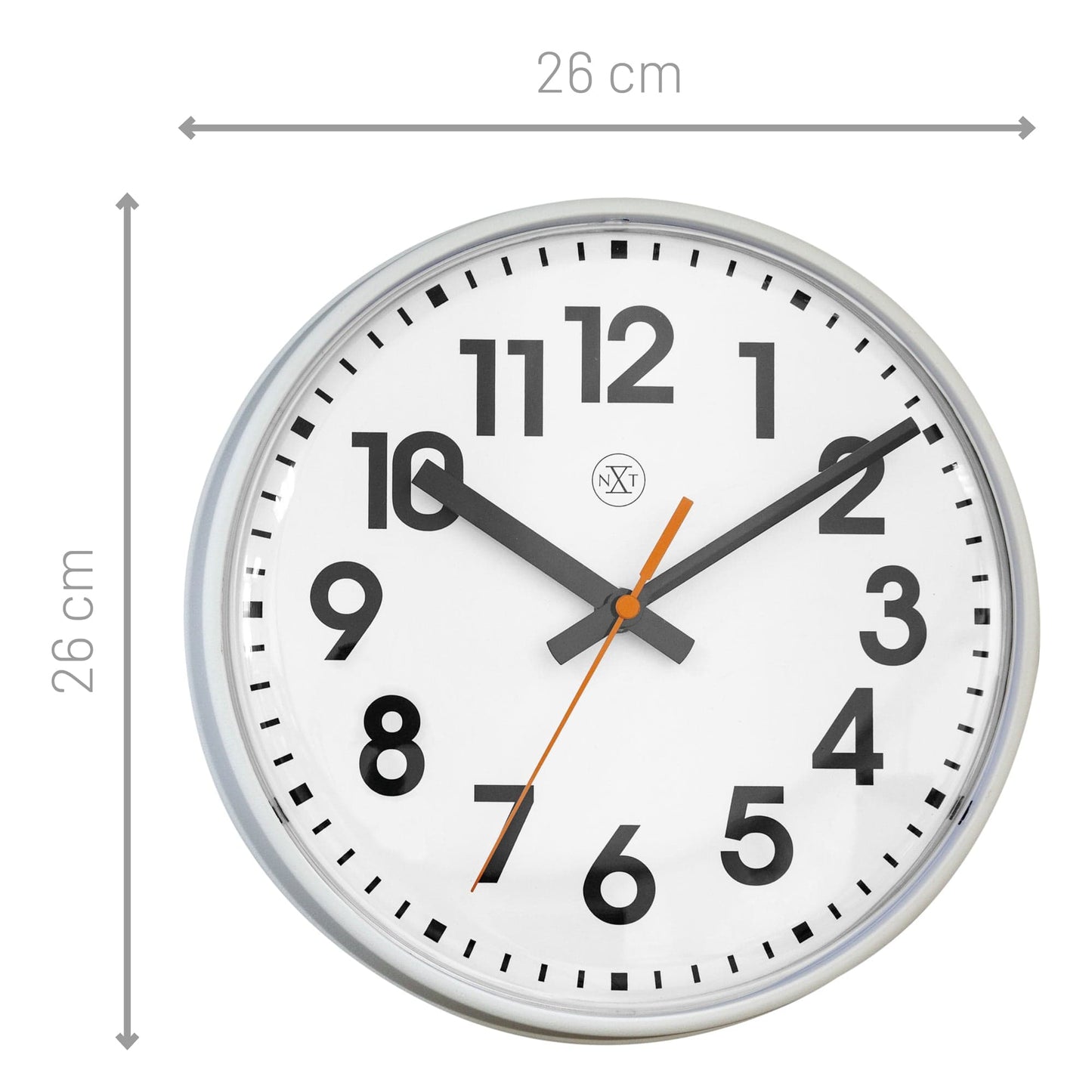 Wall clock 26cm - Silent - Plastic -"Peter"