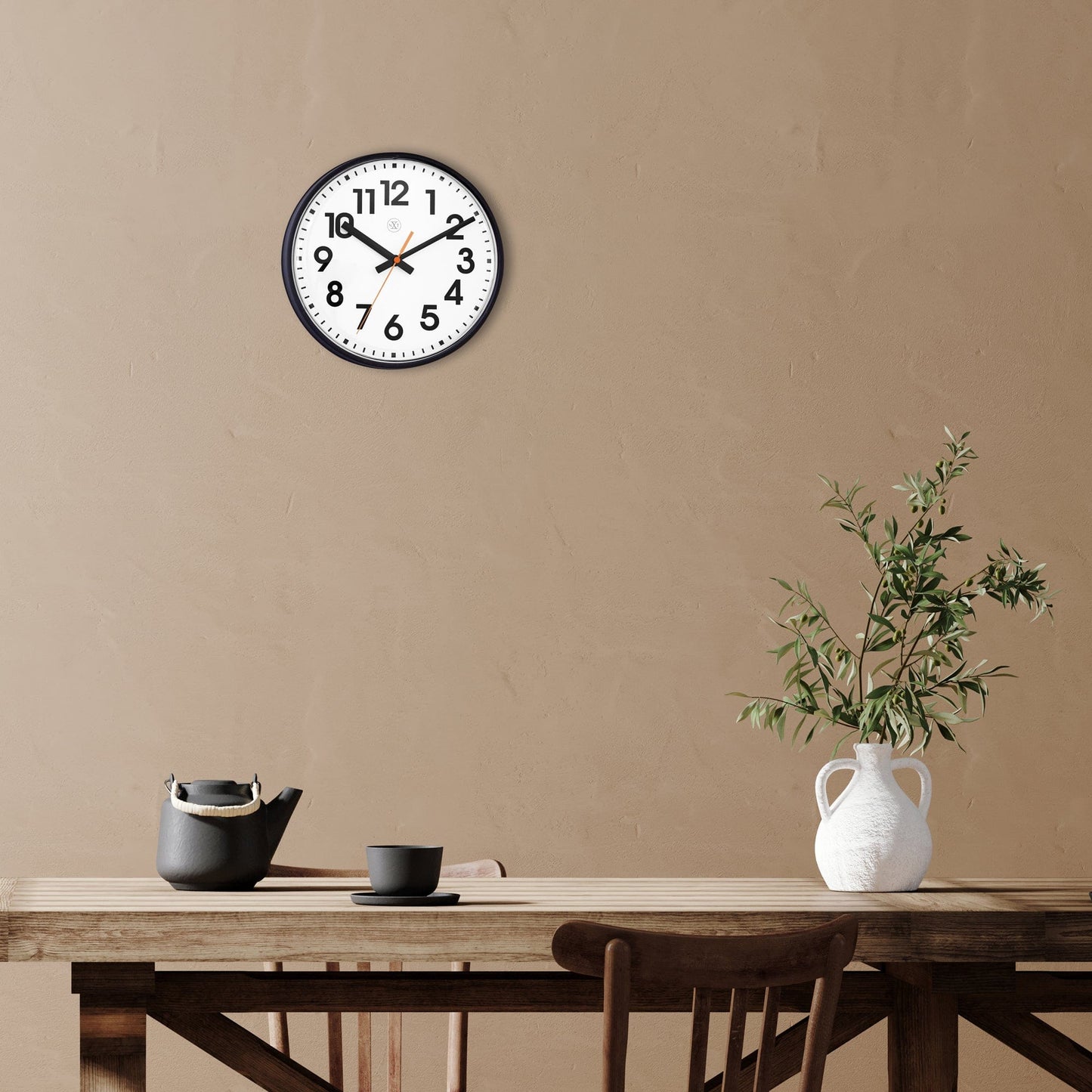 Wall clock 26cm - Silent - Plastic -"Peter"