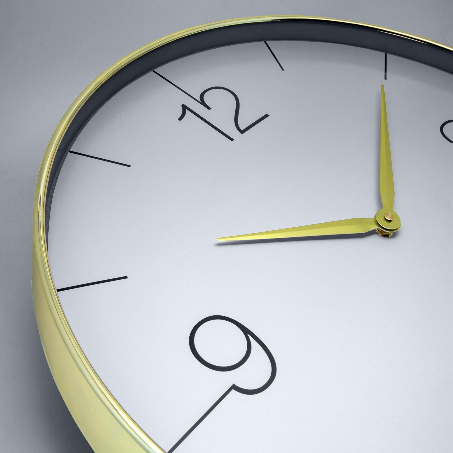 Wall clock 51cm-Silent-Gold/Chrome/Grey-Plastic-nXt 'Finesse Large'