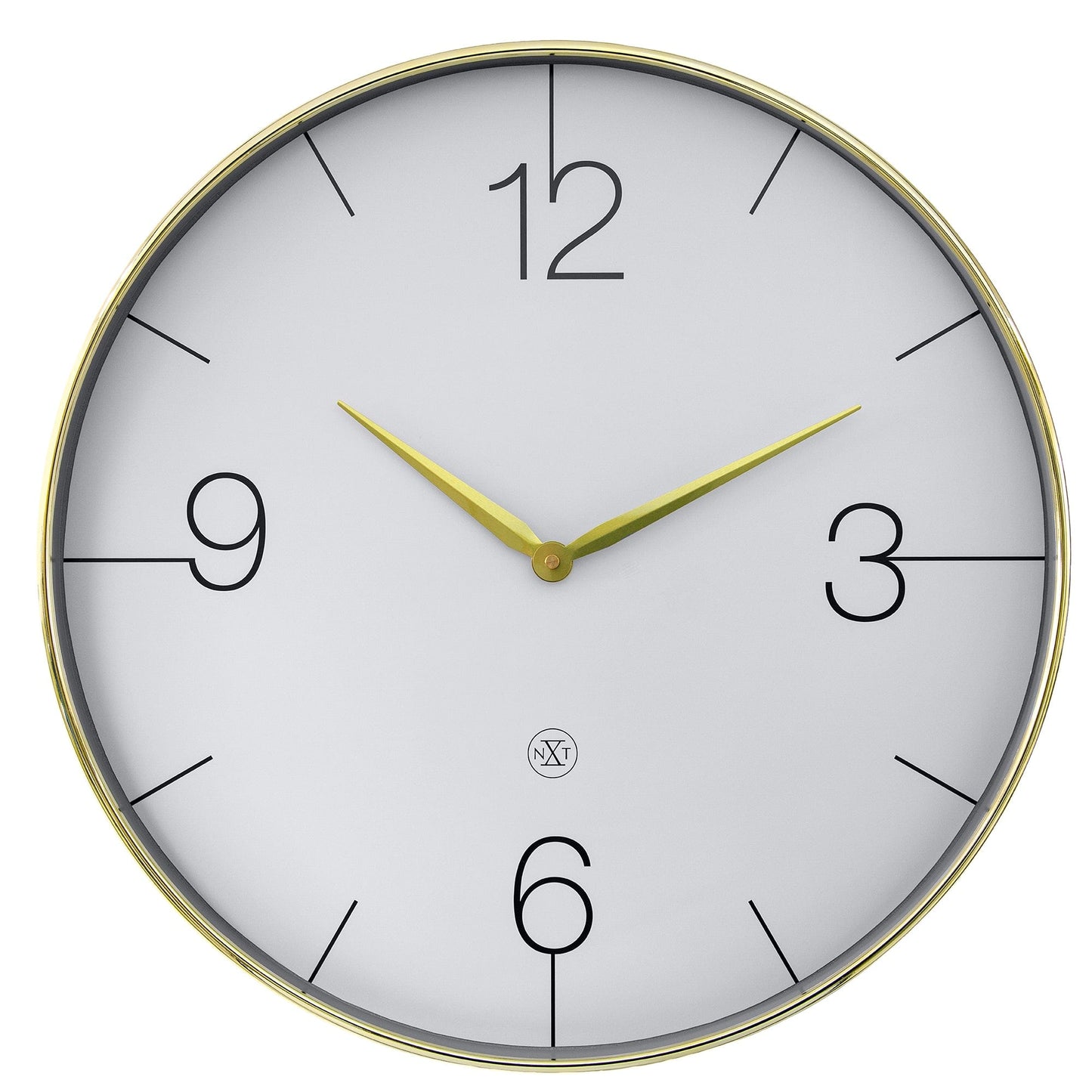 Wall clock 51cm-Silent-Gold/Chrome/Grey-Plastic-nXt 'Finesse Large'
