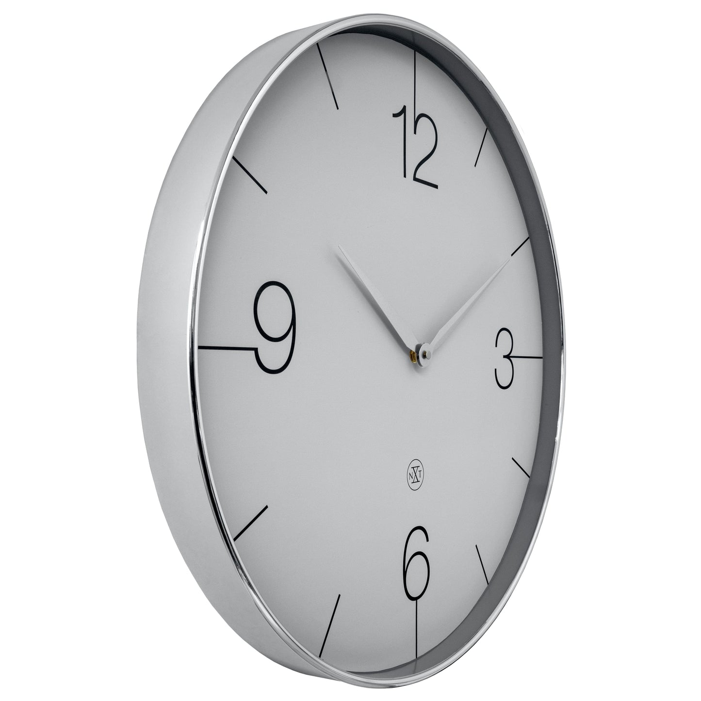 Wall clock 51cm-Silent-Gold/Chrome/Grey-Plastic-nXt 'Finesse Large'