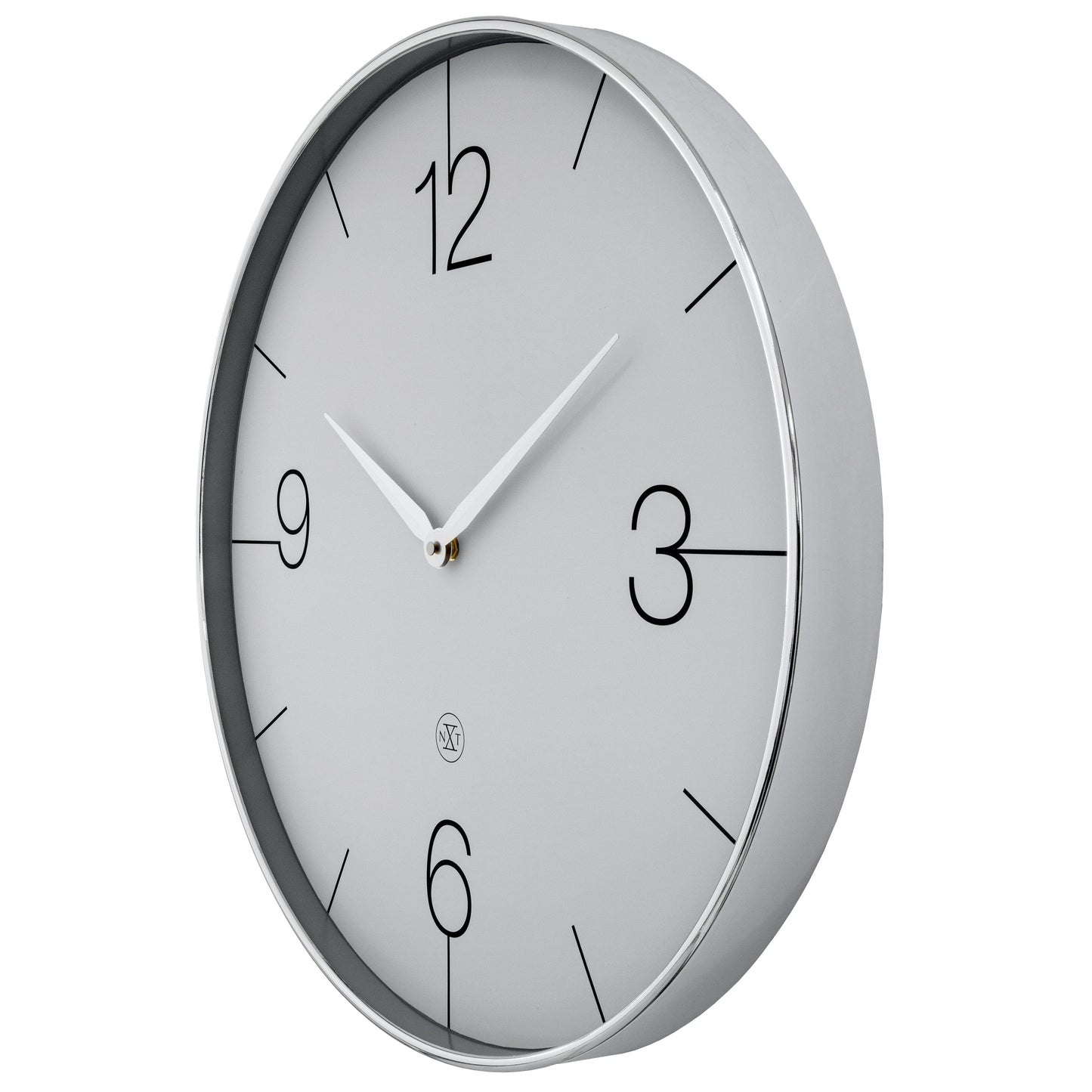 Wall clock 51cm-Silent-Gold/Chrome/Grey-Plastic-nXt 'Finesse Large'