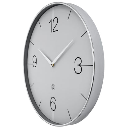 NeXtime wandklok Finesse Large, 51cm, goud, chroom en grijs plastic, stille wandklok met modern design, zichtbaar van rechtskant