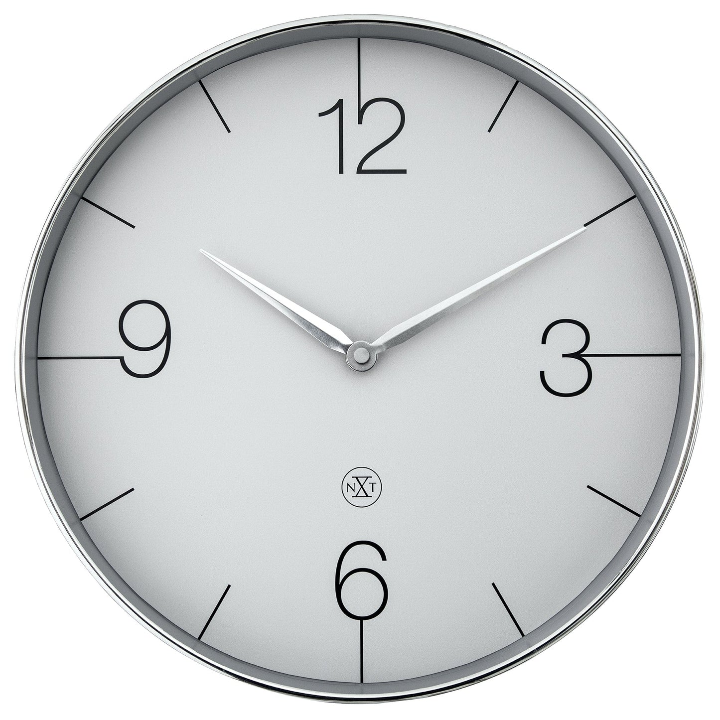 Wall clock 30.5cm-Silent-Gold/Chrome/Grey-Plastic-nXt 'Finesse'
