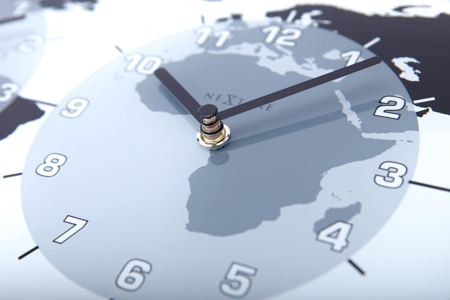 Wall clock - 50 x 18.6 x 3.6 cm - Glass - World time clock- 'Mondial'