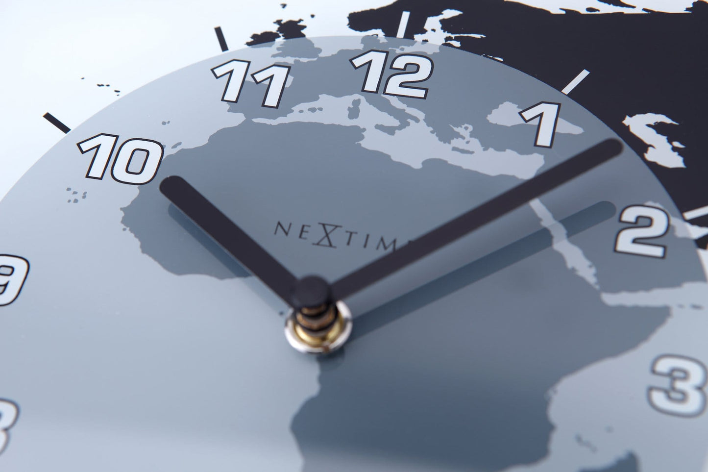 Wall clock - 50 x 18.6 x 3.6 cm - Glass - World time clock- 'Mondial'