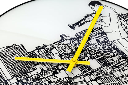 Wall clock -  40 cm - Glass / Metal - Trumpet City