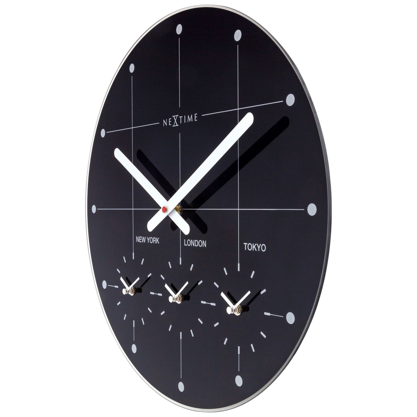 Wall Clock 43cm - Silent - Glass - "Big City"