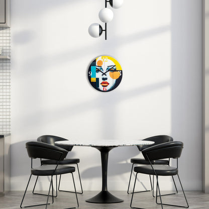 NeXtime Vogue wall clock with 43cm diameter, multicolour glass design, silent movement, modern home decor piece
