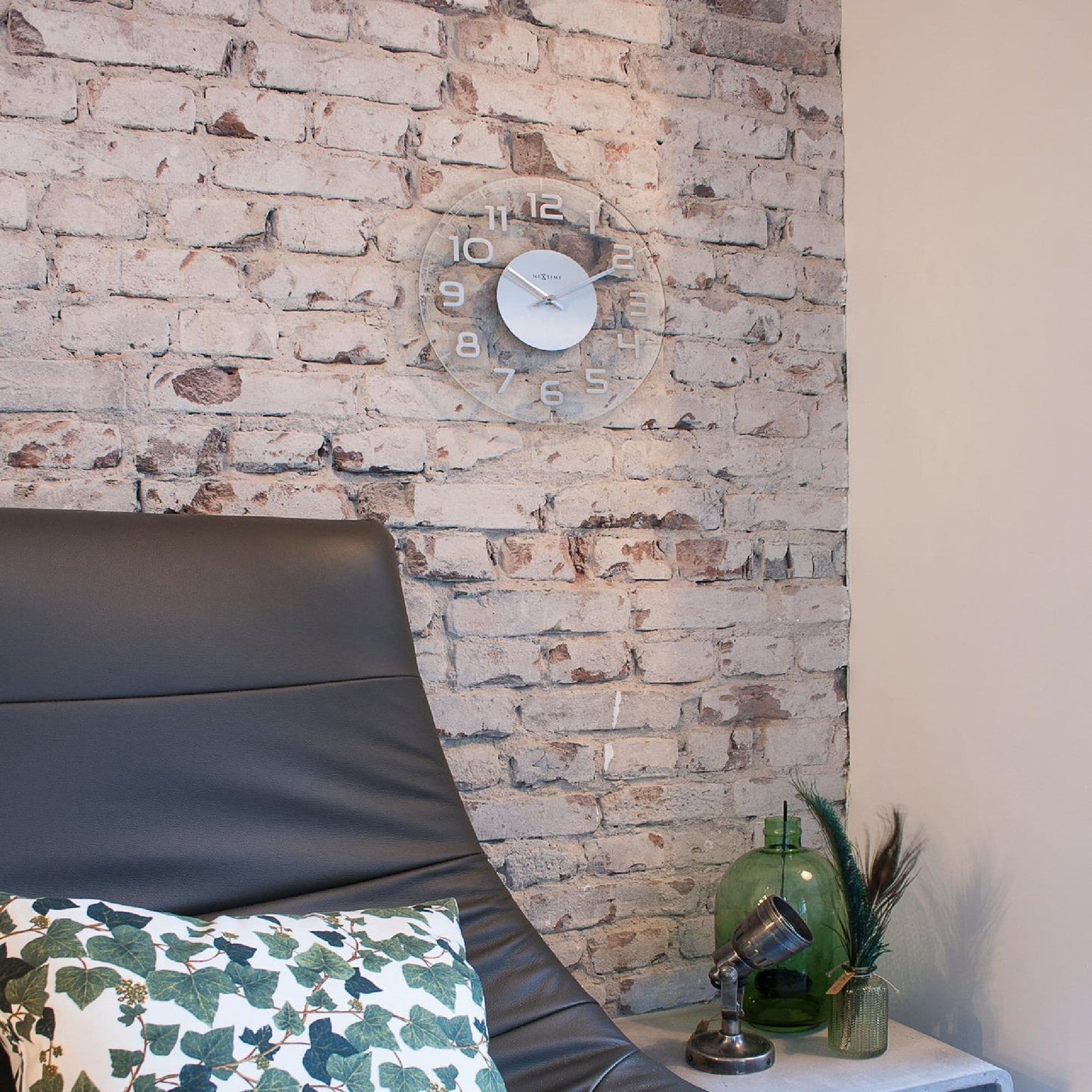 Wall clock - 30 x 3.5 cm - Glass - 'Classy Round'