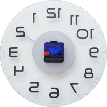 Back view of NeXtime Clocks Classy Round wall clock, glass face, 30x3.5 cm, showcasing the sleek design and clock mechanism.