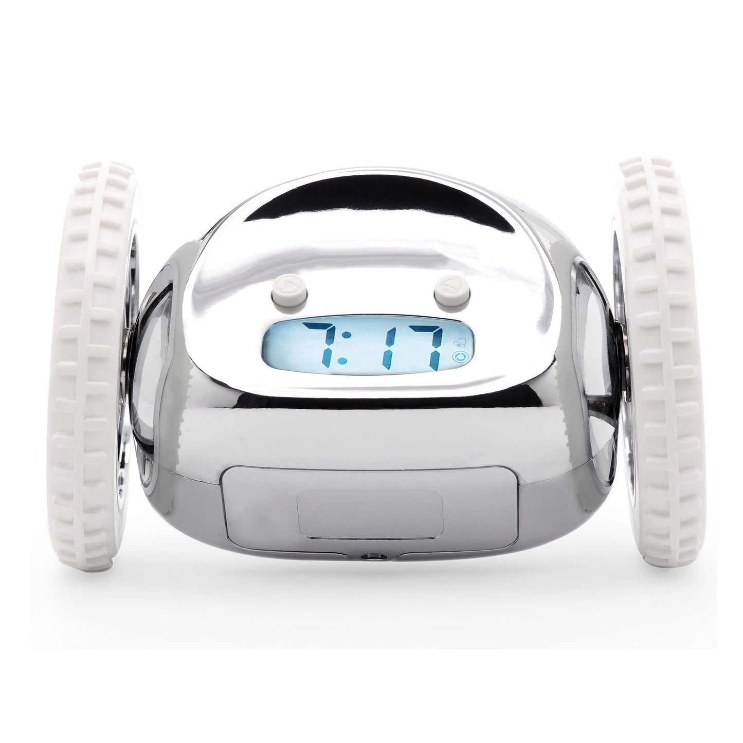 Clocky Chrome - Alarm clock on wheels