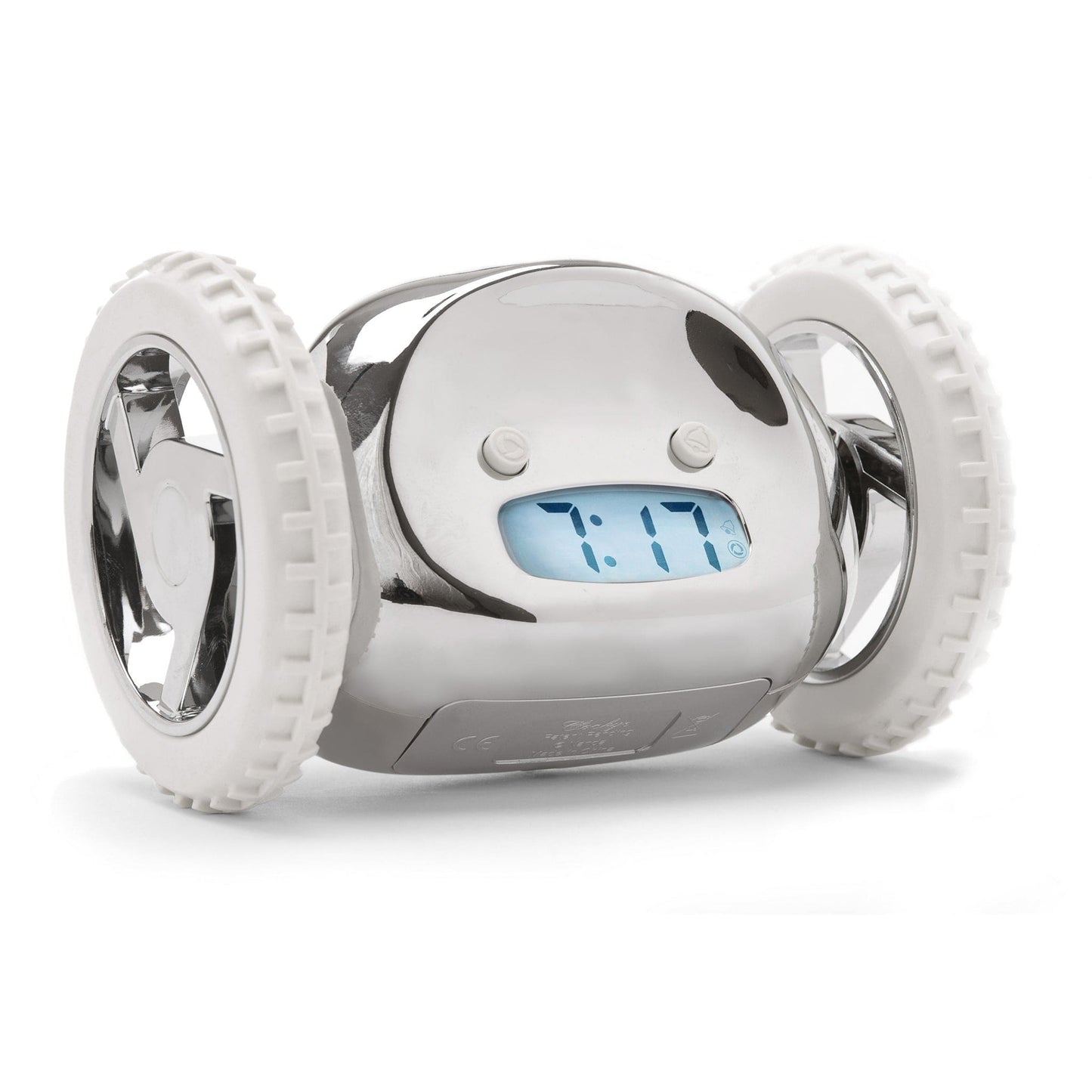 Clocky Chrome - Alarm clock on wheels