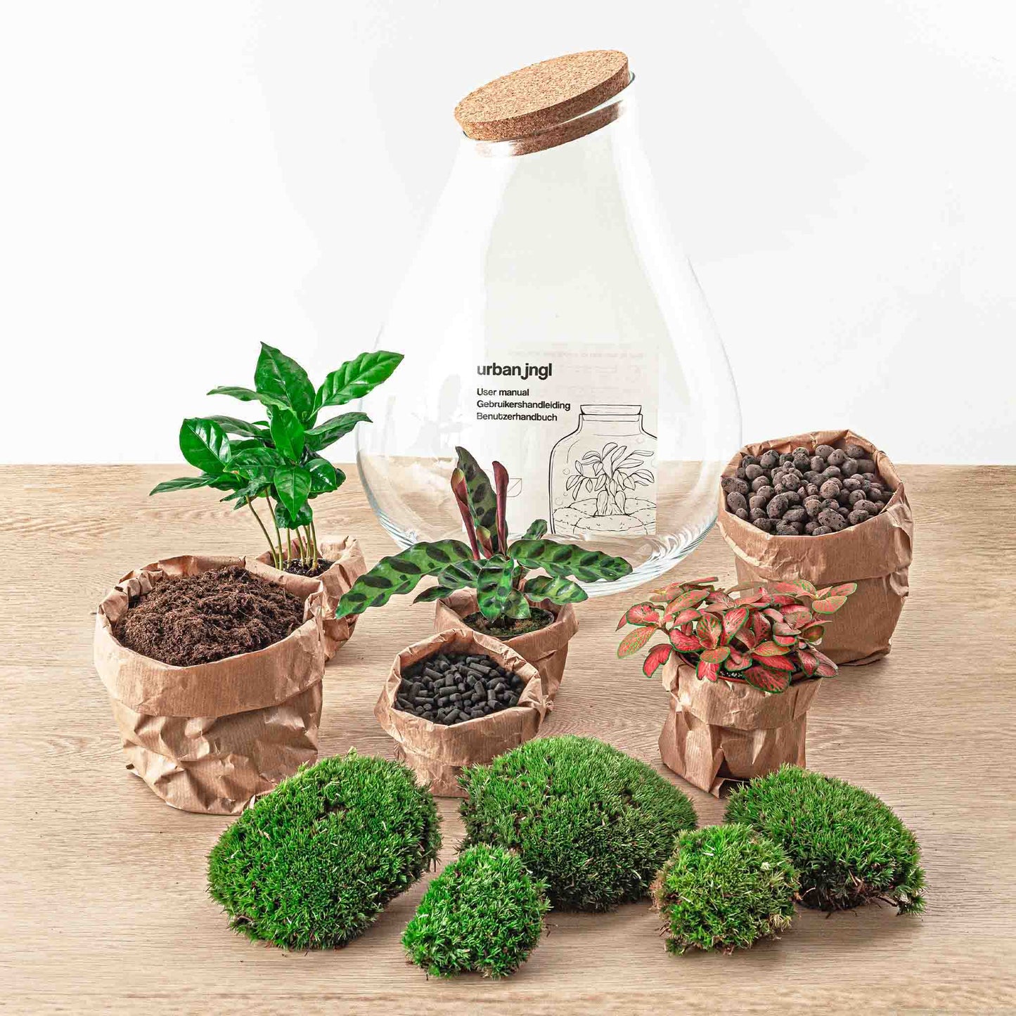 Terrarium DIY Kit - Drop XXL Red - Bottle Garden - ↑ 43 cm